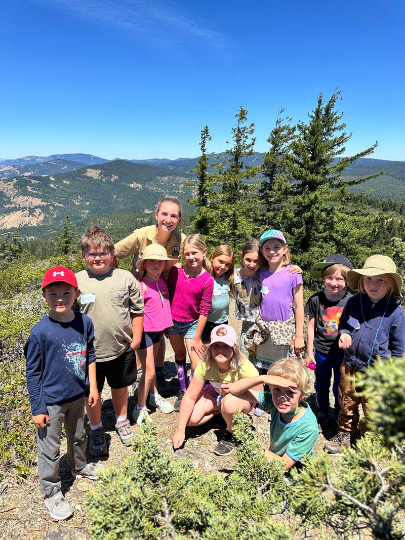 Monument Days education program guided hikes with children from The Crest Nature Day Camp